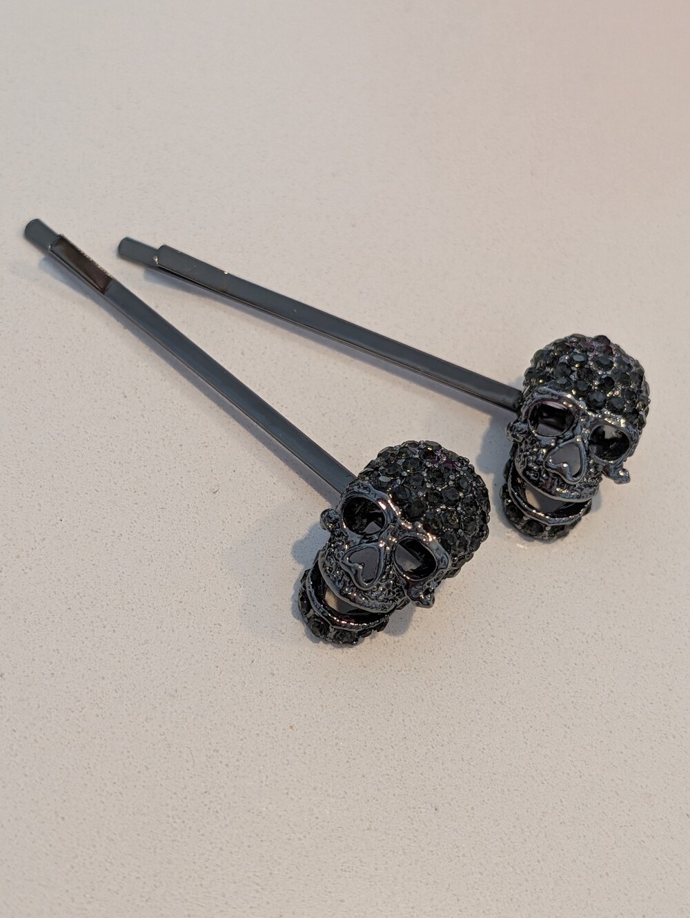 Sterling Silver Skull Earring Studs - Picture 2 of 6